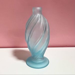 Vintage pastel frosted blue Art Deco twist vase